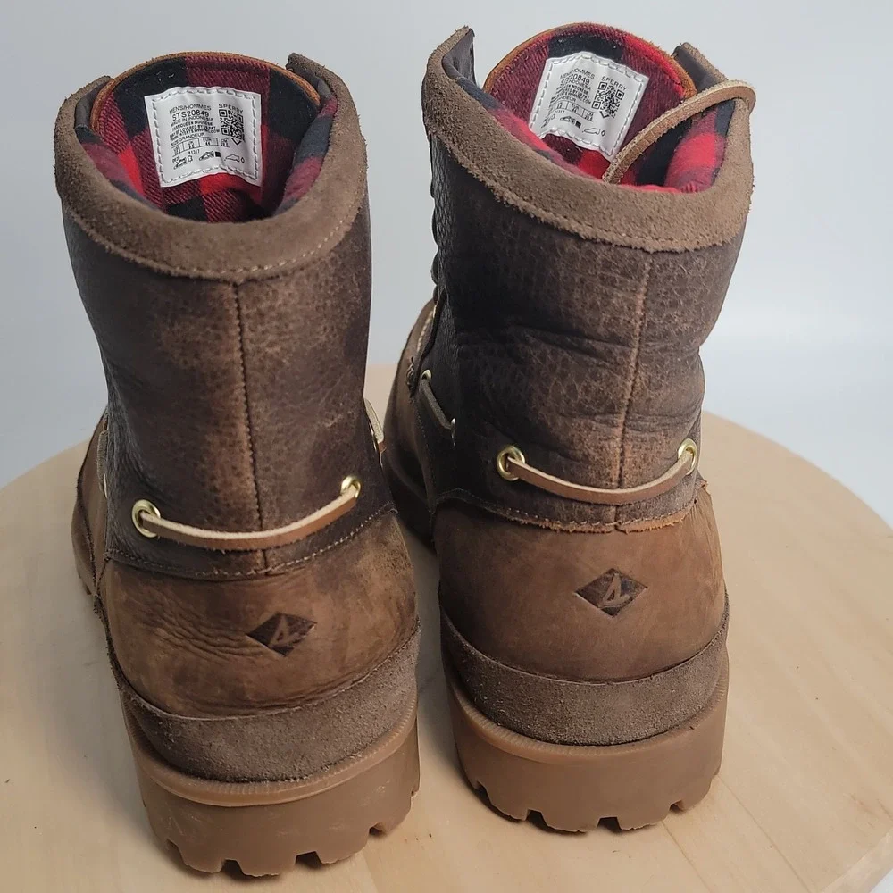 Sperry AO Lug Boots Leather Men's US8 Brown Waterproof Chelsea Size 10.5